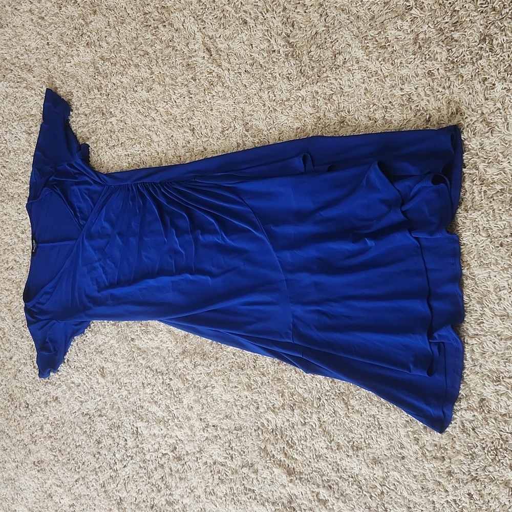 Blue short sleeve maxi dress